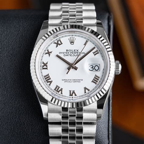 fluted dial rolex|Rolex datejust 36mm white dial.